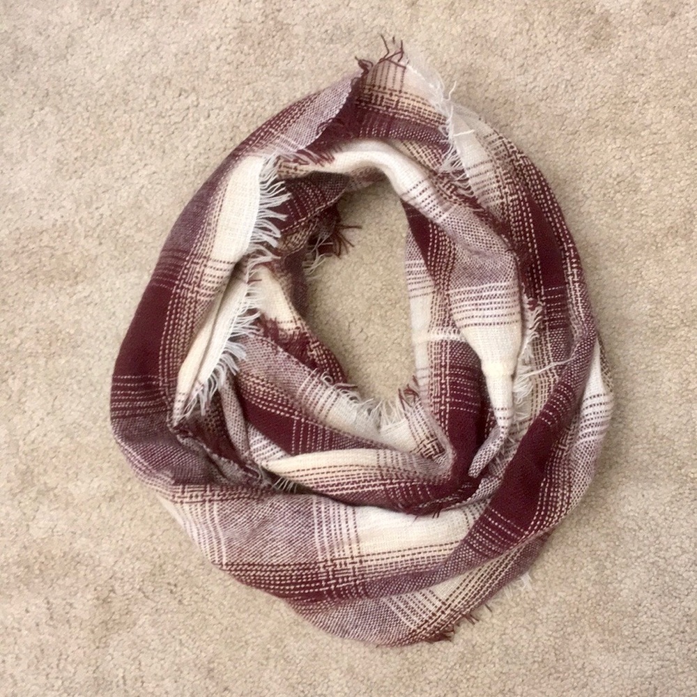 Cozy Plaid Fringe Infinity Blanket Scarf